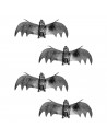 Tradineur - Pack de murciélagos para Halloween - 4 Unidades - Gran diseño - Decoración y accesorio para Halloween - Color Negro