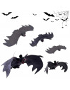 Tradineur - Pack de murciélagos para Halloween - 4 Unidades - Gran diseño - Decoración y accesorio para Halloween - Color Negro