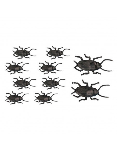 Tradineur - Pack de cucarachas para Halloween - 9 Unidades - Gran diseño - Decoración y accesorio para Halloween - Color Negro Tradineur - Pack de cucarachas para Halloween - 9 Unidades - Gran diseño - Decoración y accesorio para Halloween - Color Negro