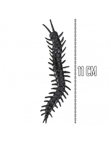 Tradineur - Pack de ciempiés para Halloween - 9 Unidades - Gran diseño - Decoración y accesorio para Halloween - Color Negro