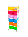 Cajonera wagon,color surtido, con 6 cajones, con ruedas, de 98.5 x 36.5 x 38 cm. Contenedor de plástico para folios especial par