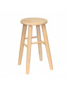 Banqueta redonda, taburete redondo de madera con reposapiés, 48 x 24 x 26.5 cm