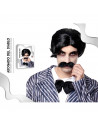 Tradineur - Peluca y bigote de abogado - Fabricado en fibra sintética - Complementos de disfraces para carnaval, halloween u otr