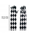 Tradineur - Guantes largos con diseño de rombos- Fabricación 100% poliéster - Complementos de disfraz, carnaval, halloween, cosp