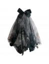 Tradineur - Velo con pinzas y pajarita - Fabricado en plástico - Accesorio para disfraces de Halloween, carnaval, celebraciones.