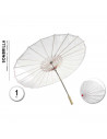 Tradineur - Sombrilla china lisa - Fabricado en poliéster - Accesorio para disfraces de Halloween, carnaval - Ø 80 x 52 cm - Col