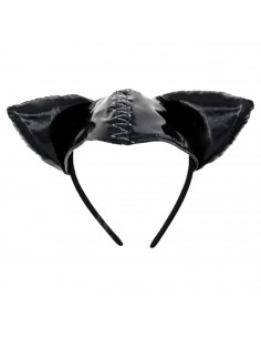 Tradineur - Diadema de gata con orejas - Diseño original - Complemento para disfraz de carnaval, halloween, cosplay, fiesta, adu