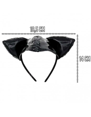 Tradineur - Diadema de gata con orejas - Diseño original - Complemento para disfraz de carnaval, halloween, cosplay, fiesta, adu