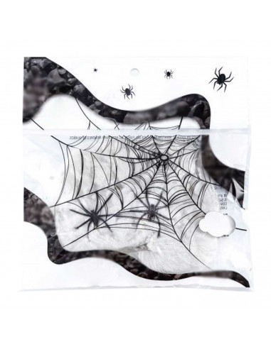 Tradineur - Telaraña decorativa 20g - Fabricado en poliéster - Adorno para decoración - Color blanco