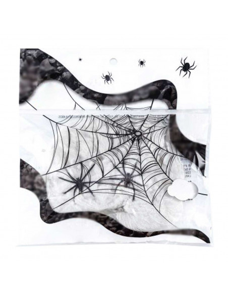Tradineur - Telaraña decorativa 20g - Fabricado en poliéster - Adorno para decoración - Color blanco