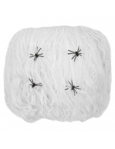 Tradineur - Telaraña para decorar 50g - Fabricado en poliéster - Adorno para decoración de halloween - Color blanco
