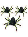 Tradineur - Pack de telaraña decorativa y 3 arañas de plástico - Fabricado en poliéster - Adorno para decoración - Color blanco