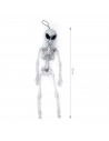 Tradineur - Esqueleto de alien para Halloween - Fabricado en plástico - Adorno para decoración - Longitud 42 cm - Color Blanco