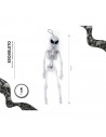 Tradineur - Esqueleto de alien para Halloween - Fabricado en plástico - Adorno para decoración - Longitud 42 cm - Color Blanco