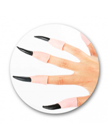 Tradineur - Pack de 10 uñas de demonios - Accesorio para disfraz de demonio, carnaval, halloween, fiestas, cosplay, cumpleaños,
