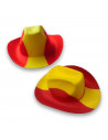 Tradineur - Sombrero vaquero - Diseño de bandera de España - Fabricación 100% no tejido - para jóvenes y adultos - 15 x 28 x 39