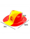Tradineur - Pack de 12 sombreros vaqueros con diseño de bandera de España - Fabricación 100% plático - para jóvenes y adultos -