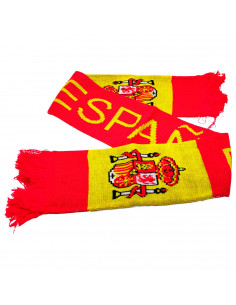 Tradineur - Bufanda con diseño de la bandera de España - Fabricado 100% Acrílico - Deporte, golf, adulto, unisex, talla única -