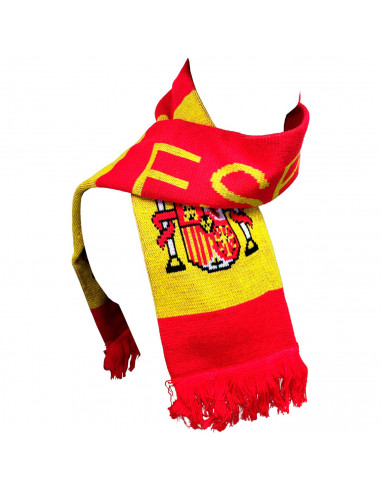 Tradineur - Bufanda con diseño de la bandera de España - Fabricado 100% Acrílico - Deporte, golf, adulto, unisex, talla única -