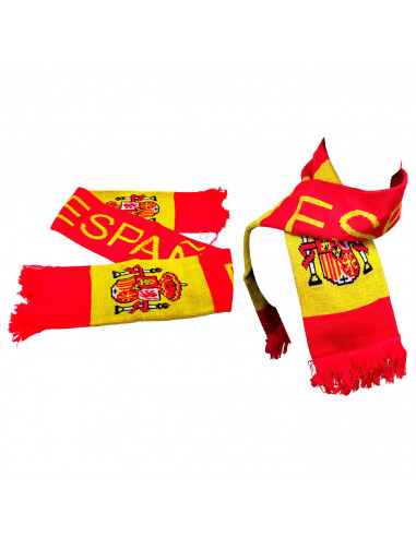 Tradineur - Bufanda con diseño de la bandera de España - Fabricado 100% Acrílico - Deporte, golf, adulto, unisex, talla única -