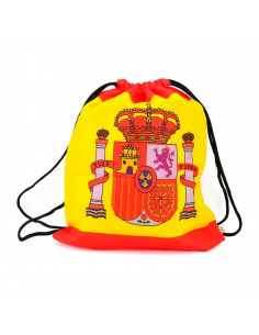 Tradineur - Mochila con la bandera de España - Ajuste con cuerda - 100% Poliéster - Deporte, golf, adulto, unisex, talla única -