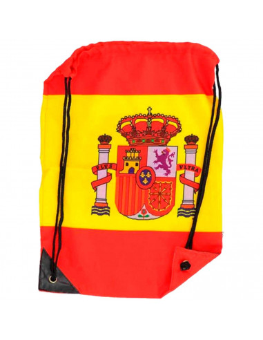 Tradineur - Mochila con la bandera de España - Ajuste con cuerda - 100% Poliéster - Deporte, golf, adulto, unisex, talla única -