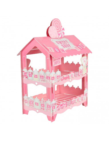 Tradineur - Soporte para pasteles, tartas - 3 niveles - Diseño de tienda de dulces - Soporte para decoración de fiestas de boda,
