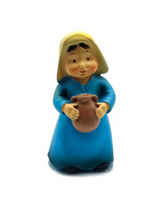 Tradineur - Figura de pastora con jarra para belén - Fabricado en marmolina - figura decorativa divertida para nacimiento, navid