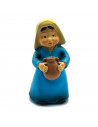 Tradineur - Figura de pastora con jarra para belén - Fabricado en marmolina - figura decorativa divertida para nacimiento, navid