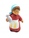 Tradineur - Figura de pastora de color rojo con cordero para belén - Fabricado en marmolina - figura decorativa divertida para n