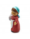 Tradineur - Figura de pastora de color rojo con cordero para belén - Fabricado en marmolina - figura decorativa divertida para n