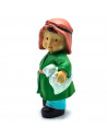 Tradineur - Figura de pastor de color verde con saco para belén - Fabricado en marmolina - Adorno divertido para nacimiento, nav