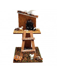 Tradineur - Figura de palomar para belén - Fabricado en corcho y plástico - Figura decorativa divertida para nacimiento, navidad