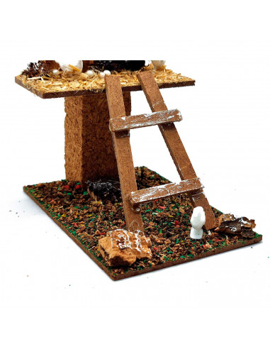 Tradineur - Figura de palomar para belén - Fabricado en corcho y plástico - Figura decorativa divertida para nacimiento, navidad