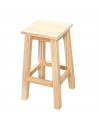 Reggo - Taburete de madera clásico, asiento cuadrado de 25,2 x 25,2 cm, banqueta con reposapiés, bar, cocina, 47 x 27 x 27 cm
