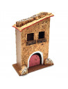 Tradineur - Figura de casita para belén - Fabricado en corcho - Edificio decorativo para nacimiento, navidad, decoración tradici