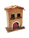 Tradineur - Figura de casita para belén - Fabricado en corcho - Edificio decorativo para nacimiento, navidad, decoración tradici