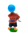 Tradineur - Figura de pastor con pez para belén - Fabricado en marmolina - figura decorativa divertida para nacimiento, navidad,