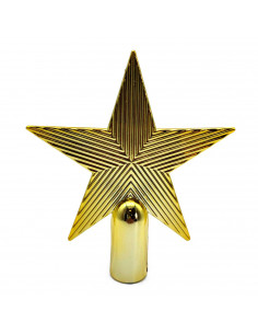 Tradineur - Estrella de navidad de 5 puntas - Fabricación en plástico - Accesorio decorativo de navidad - Color Oro - 14,5 cm