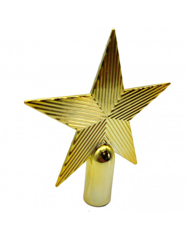 Tradineur - Estrella de navidad de 5 puntas - Fabricación en plástico - Accesorio decorativo de navidad - Color Oro - 14,5 cm