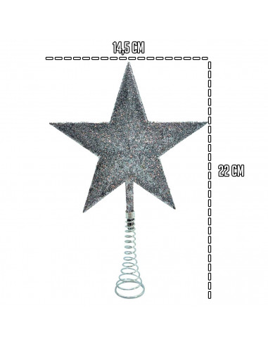 Tradineur - Estrella de navidad de 5 puntas con muelle - Fabricación en metal y plástico - Accesorio decorativo de navidad - Col