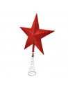 Tradineur - Estrella para árbol de navidad 5 puntas con muelle - Fabricación en metal y plástico - Accesorio decorativo de navid