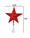 Tradineur - Estrella para árbol de navidad 5 puntas con muelle - Fabricación en metal y plástico - Accesorio decorativo de navid