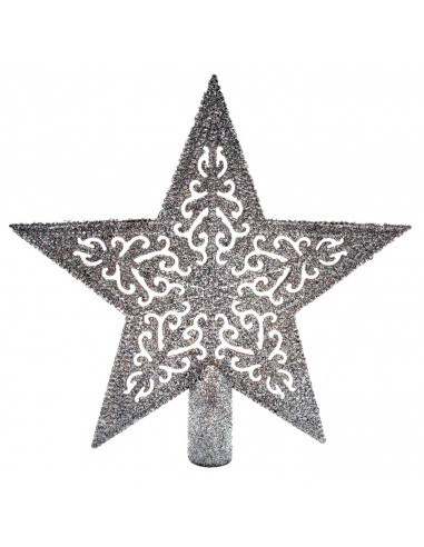 Tradineur - Estrella de navidad de 5 puntas con diseño interior - Fabricación en metal y plástico - Accesorio decorativo de navi
