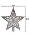 Tradineur - Estrella de navidad de 5 puntas con diseño interior - Fabricación en metal y plástico - Accesorio decorativo de navi