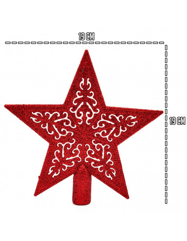 Tradineur - Estrella de 5 puntas con diseño interior - Fabricación en metal y plástico - Accesorio decorativo de navidad - Color