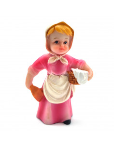 Tradineur - Figura de lavandera con cesto para belén - Fabricado en marmolina - figura decorativa divertida para nacimiento, nav