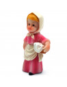 Tradineur - Figura de lavandera con cesto para belén - Fabricado en marmolina - figura decorativa divertida para nacimiento, nav