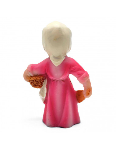 Tradineur - Figura de lavandera con cesto para belén - Fabricado en marmolina - figura decorativa divertida para nacimiento, nav