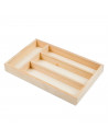 Tradineur - Cubertero, organizador de cubiertos de madera, 4 compartimentos, bandeja, porta utensilios, 30,8 x 19,7 x 4,2 cm
